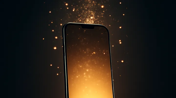 09BEAT COM Modern phone with glowing screen